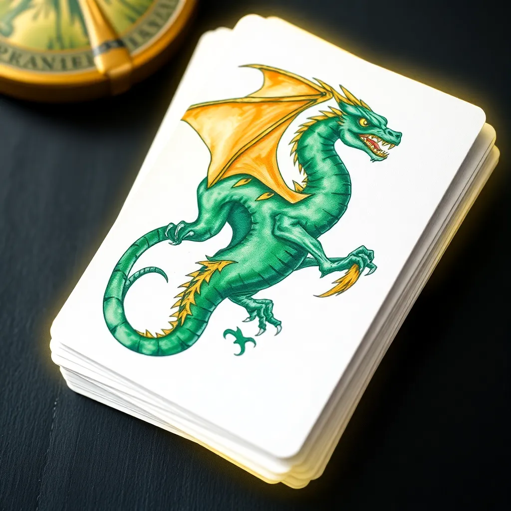 Custom card deck with a dragon illustration